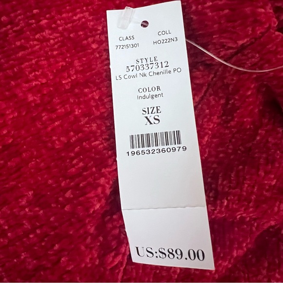 NWT White House Black Market Red Chenille Turtleneck Sweater Size XS Women - Picture 4 of 7